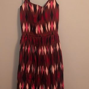 Pinup Girl Clothing Brown, Pink & Red Jenny Dress